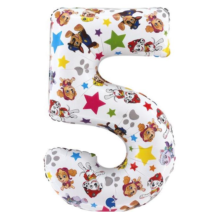 Grabo Balloons XL Paw Patrol Zahlen 5 Ballon (1x) (FL225-P)