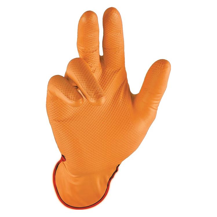 Stronghand Einweghandschuh Grip Orange Grösse 9 orange Nitril EN 388, EN 374 PSA-Kategorie III (9) (0424-8-9)