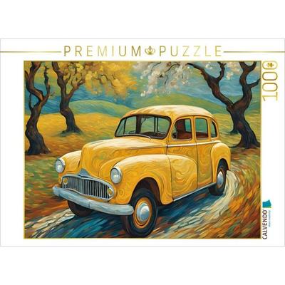CALVENDO Puzzle Oldtimer im Stil von van Gogh | 1000 Teile Lege-Größe 64x48cm Foto-Puzzle für glückliche Stunden