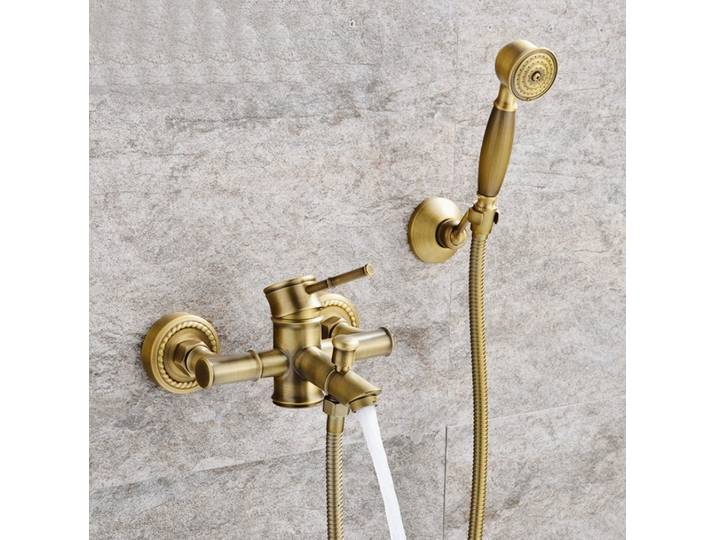 Ensemble de douche de salle de bain en laiton antique, robinet de salle de bain, pommeau de douche, installation encastrée pour salle de bain, douche pluie, ensemble de douche pour bain