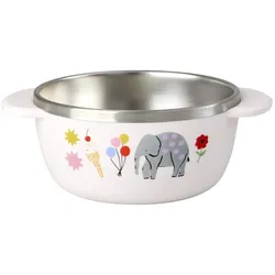 RICE Fun Fair Edelstahl-Babyschale Kinderschale , Rosa - Ø 11 x H 6 cm
