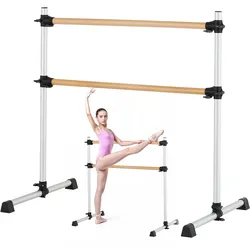 VEVOR Ballettstange Tanzstange freistehende Doppelstange, höhenverstellbare (170-1165 mm) Stretchstange aus Holz für Ballettübung, Gleichgewichtstraining, Entspannungsübungen, Fitnessstudio