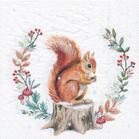 Papierservietten "Eichhörnchen", 33 x 33 cm, 20 Stück