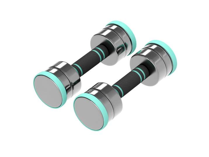 Kurzhantel verstellbar 2 x 2.5 - 5 kg silber/türkis