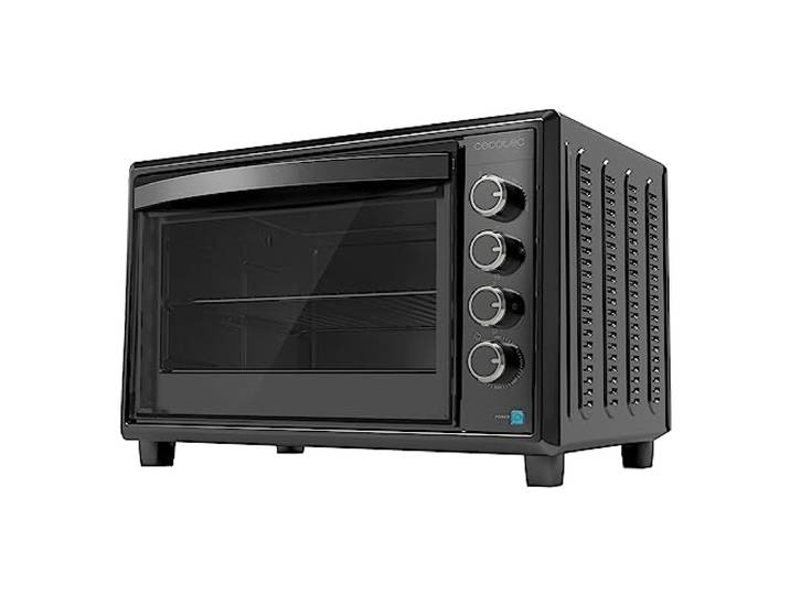 Cecotec Four Convection de Table de 60 Litres Bake&Toast 6090 Black Gyro\, 2200 W\, Lumière Intérieure\, 12 Fonctions\, Température Jusqu’à 230º\, Porte à Double Verre\, Inclut Tournebroche
