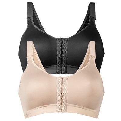 Sport-BH ANITA "Sport BH mit Vorderverschluss Frontline Open", Damen, Gr. 75, Cup C, bunt (desert schwarz), Stoff, Obermaterial: 40% Polyamid PA. 25% Polyester PES. 20% Elasthan EL. 15% Baumwolle CO., BHs Sport-BH