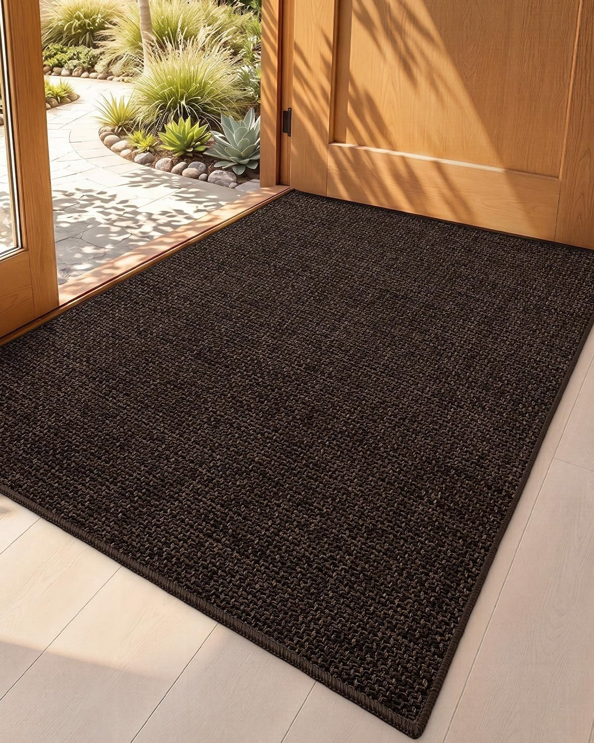 Ultra-dunne binnenmat voor de entree, koffiebruin, 90 x 140 cm, antislip en duurzaam