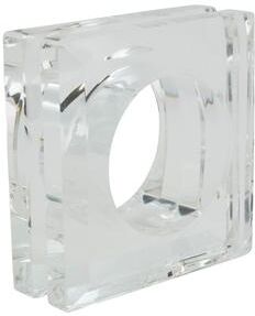 Saro Lifestyle Glass Crystal Doubled Block Napkin Ring - set of 4 pcs