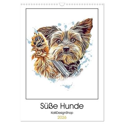 Süße Hunde (Wandkalender 2026 DIN A3 hoch), CALVENDO Monatskalender