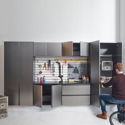 Klair Living "Nova Series 64 in. W x 72 in. H x 20 in. D Metallic Grey Garage Cabinet Set C (5-Piece) - 64"" W x 72""H x 20""D"