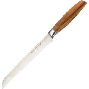 Echtwerk Brotmesser Classic Edition, 20 cm Edelstahlklinge mit Wellenschliff und Akazienholzgriff