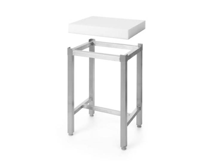 HENDI Hackblock mit Untergestell, aus Polyethylen, 500x400x(H)800mm, Edelstahl