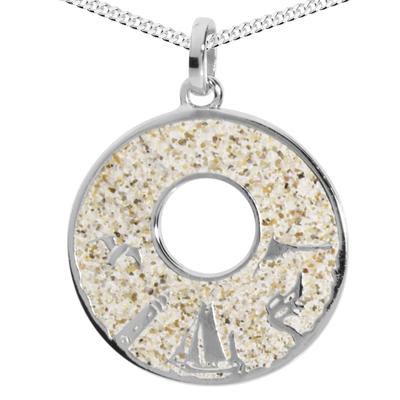 Kette mit Anhänger OSTSEE-SCHMUCK "- Fischland-Darß-Zingst - Silber 925/000 -" Gr. 45, silber (silber 925, silberfarben, weiß), Schmuck_Sets, Damen, 45, Silber 925 (Sterlingsilber)