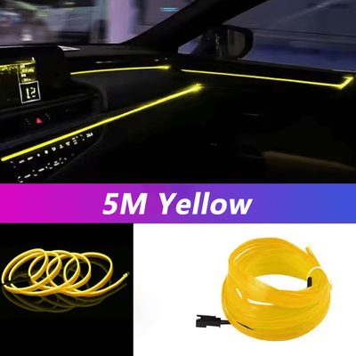 Inspire Curations 5M Flexible USB Car Interior Neon EL Wire yellow usb Drive