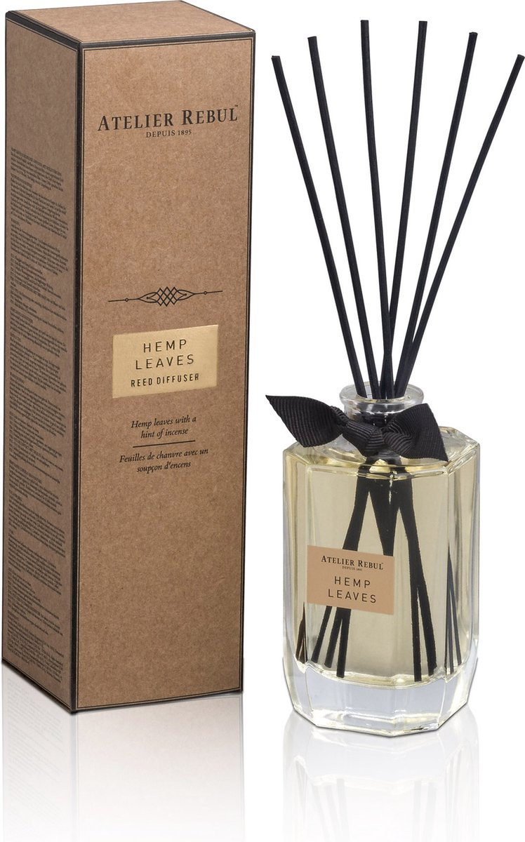 Atelier Rebul Hemp Leaves Geurstokjes 200ml - Kruidige Kamergeur