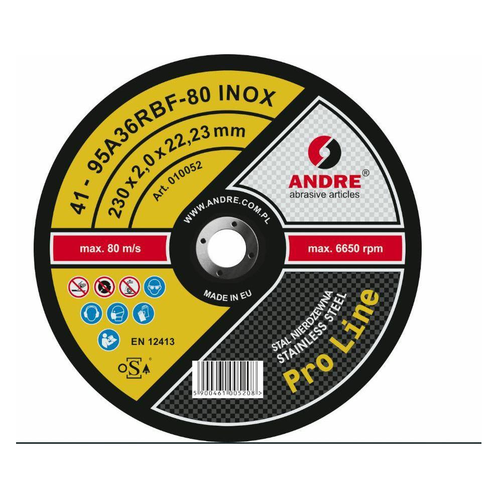 Andre Publishing Andre Tarcza do metalu 230 x 2,0mm INOX PRO LINE 95A36RBF (62610805)