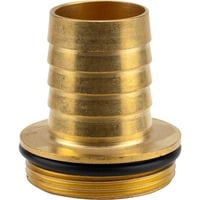 Messing Schlauchverschraubung mit Bund und O-Ring, Schlauchstück 1-teilig