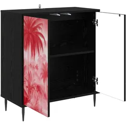 vidaXL, Kommode + Sideboard, Sideboard AACHEN Schwarz Eichen-Optik 69 x 33 x 76 cm (33 x 33 x 76 cm)