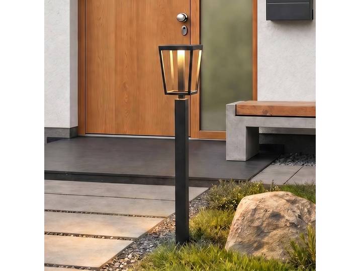 Lucande LED-Wegeleuchte Lynx, 95,5 cm, schwarz, IP65 Lynx, schwarz, Metall, Modern