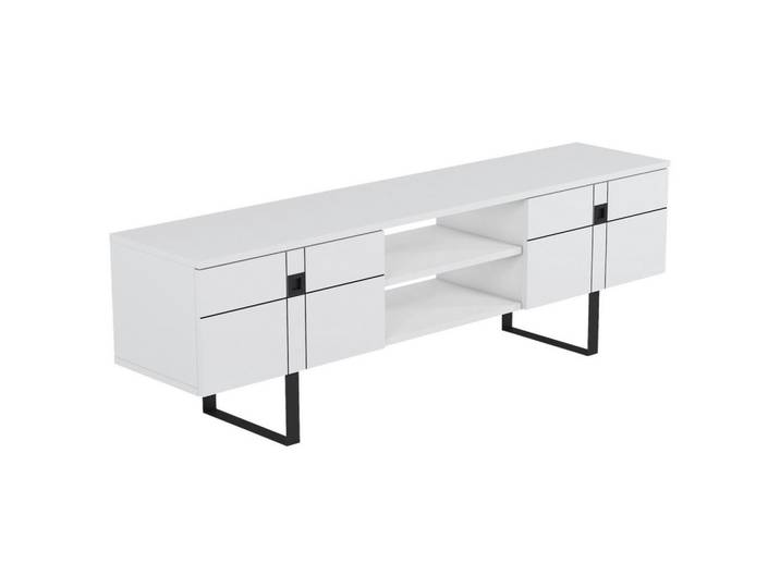 Livetastic Lowboard, Weiss, Holzwerkstoff, 160x50x35 cm, Wohnzimmer, TV Möbel, Lowboards