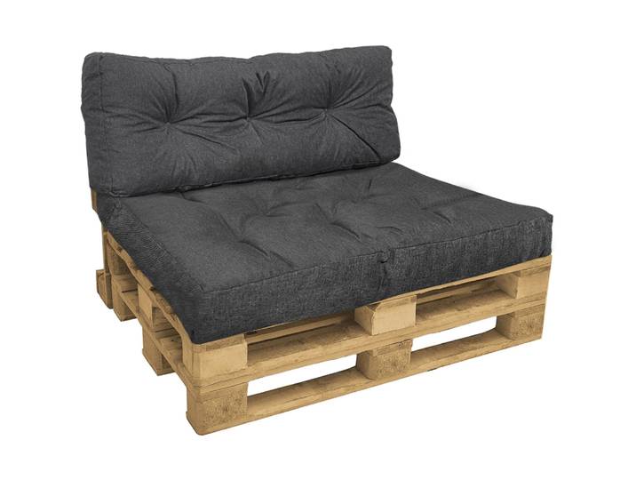 Vounot – Lot De 2 Coussins Palette 120x80cm – Rembourrage Mousse Pu – Housse Polyester Imperméable – Confort Extérieur Durable