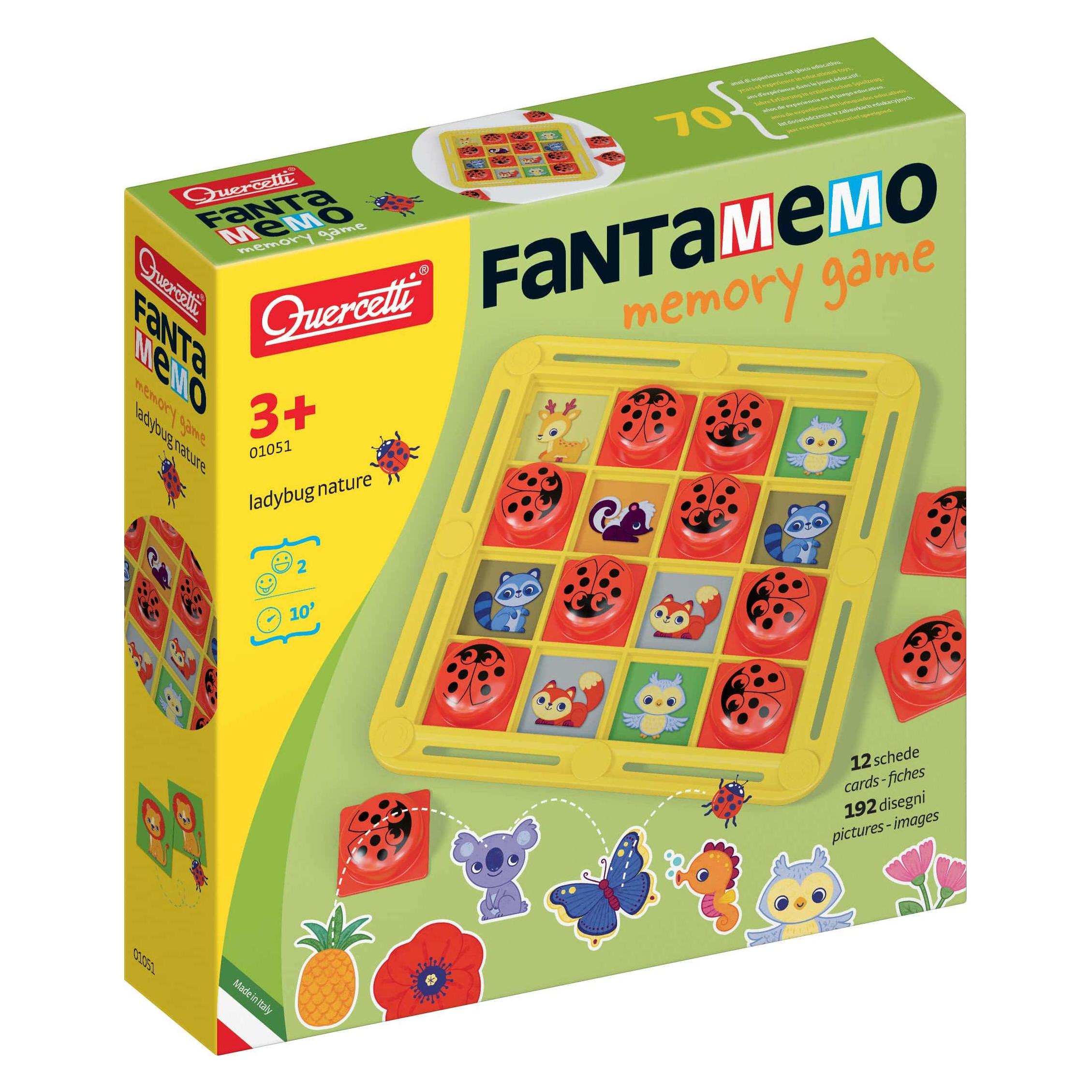 Quercetti FantaMemo Memory mit Marienkäfern (Italienisch, 1 - 10 Spieler) (01051)