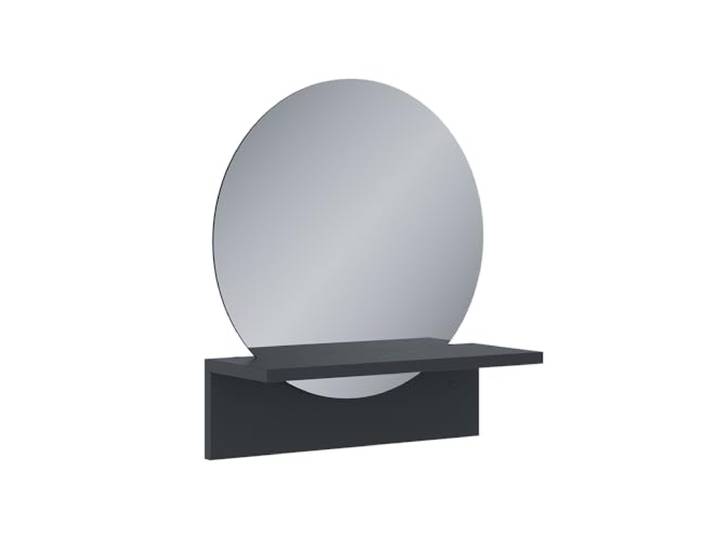Vicco Badspiegel Elyra , Schwarz 40 x 47.5 cm Runde Spiegelfläche · Integrierte Ablage · Für Deko & Accessoires · Vielseitig einsetzbar