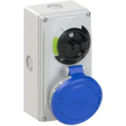PCE 6125-9k CEE-Steckdose abschaltbar kompakt 32A 5p 9h IP44/IP54 Knock Out 61259k