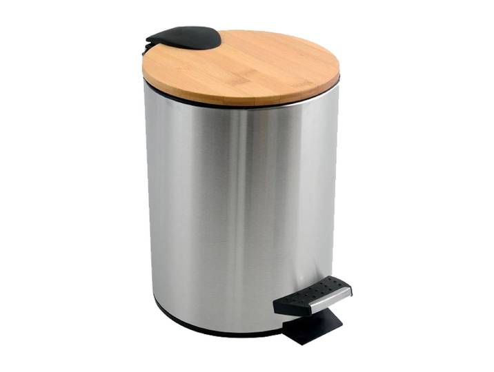 Spirella Badezimmer Treteimer Stahl / Bambus ADONIS 3L