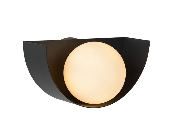 Applique murale métal verre l21cm noir