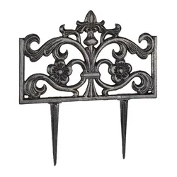 Relaxdays 4 x Beetzaun Gusseisen bronze Dunkelbraun