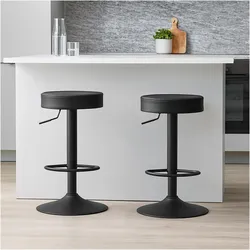 HTI-Living, Barhocker, Barhocker Schwarz 2er Set Mika