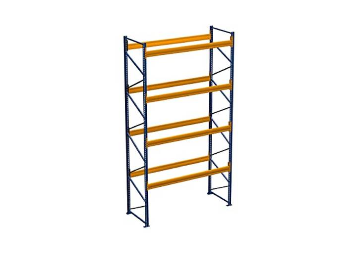 Nedcon Palettenregal 3 m Schwerlastregal 1 Feld 10 Paletten Lagerregal für Europaletten, 1985x1100x3000 mm, 1850 kg Fachlast, blau/orange, EU-Qualität, DIN EN geprüft