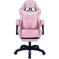 HTI-Living Ergonomischer Gaming Stuhl, Gaming Stuhl, Weiss, Pink
