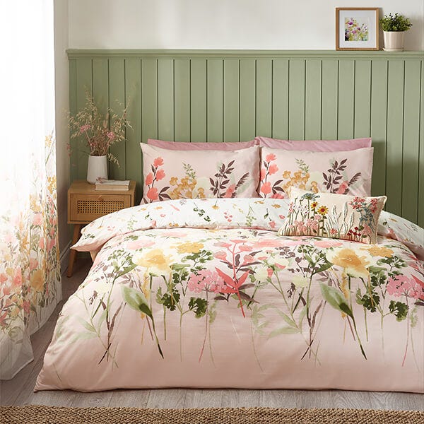 Catherine Lansfield Countryside Floral Duvet Set Pink