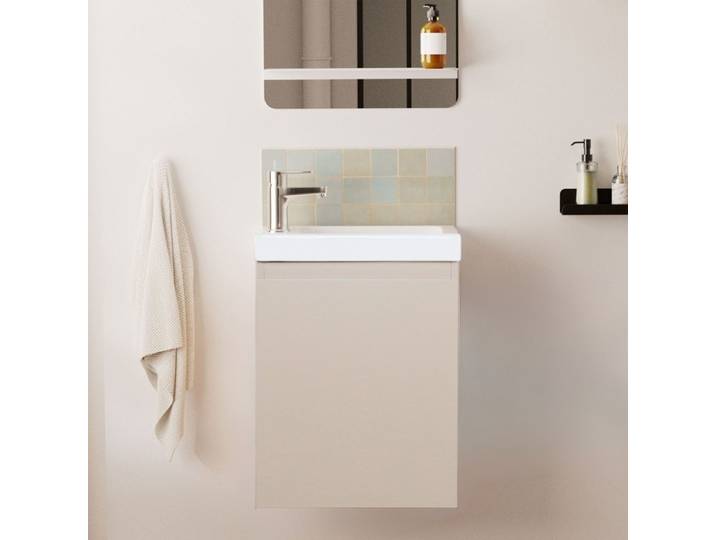 Mob In Lave-mains suspendu avec robinet chromé LISA Orange Beige Satiné