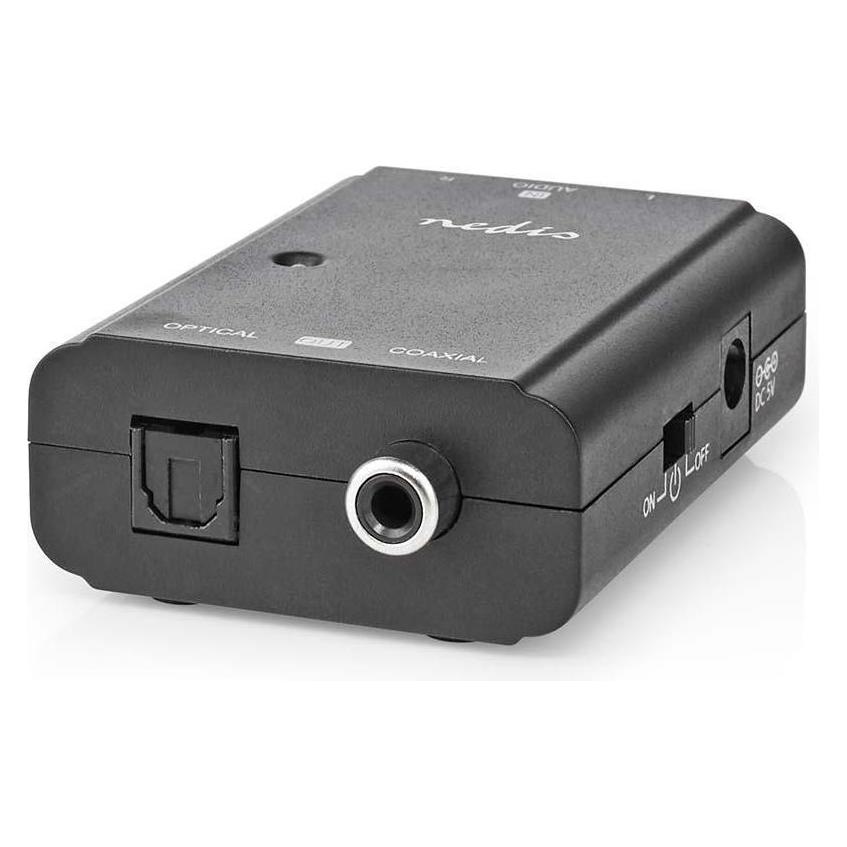 Nedis Digital Audio Converter 1-Weg Anschlüsse - Eingang: 2X Cinch Buchse Anschlüsse - Ausgang: (Analog -> Digital, Digital -> Analog) (ACON2508BK)