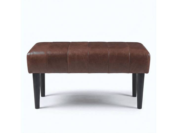 Sitzbank Athea 92 cm - Echtleder Dunkelbraun