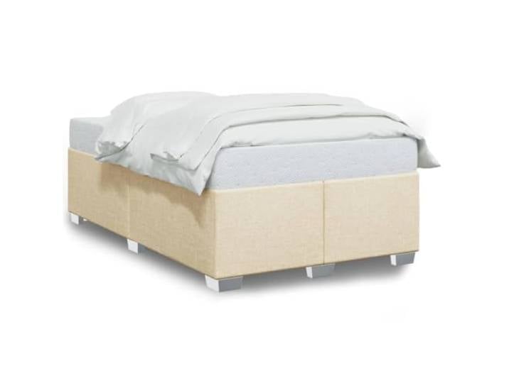 PUGYNBK Bettgestell 120 x 200 cm, Beige Weiches Polyester, Lattenrost, stabile Füße, ohne Matratze