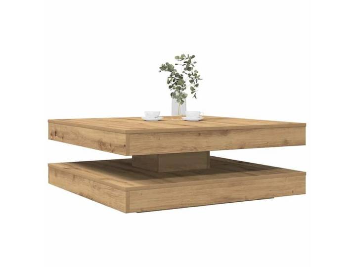 &Mode Table basse pour salon - Petite Table d'appoint - rotative à 360 degrés chêne artisanal 90x90x34 5 cm BEWI58055
