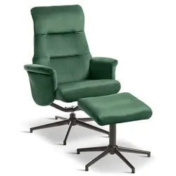 Sessel mit Hocker Mals Stoff Grün