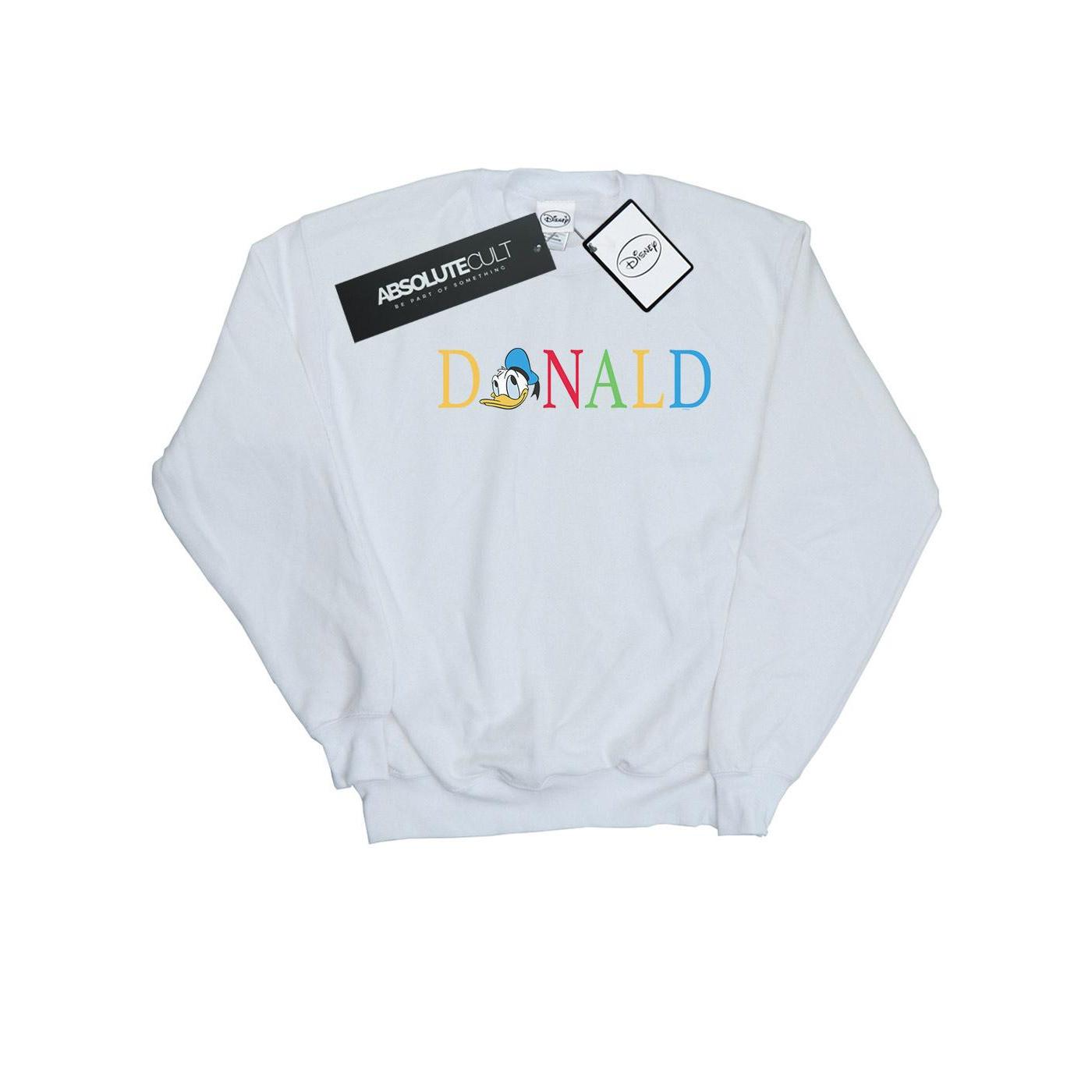 Disney Dames/Dames Donald Duck Letters Sweatshirt (Wit)