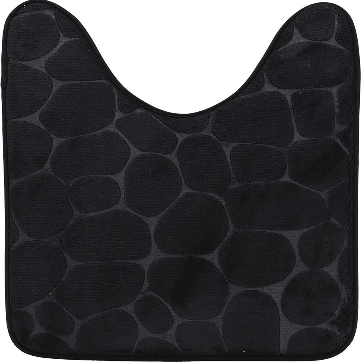 Tendance Pebble toiletmat van zwart microfiber met memory foam, 45 x 50 cm