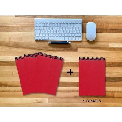 A 5 Notizblock - Set, 3+1 gratis, Luxury 80 Seiten ROT JUPITER GLITTER-OPTIK, to do
