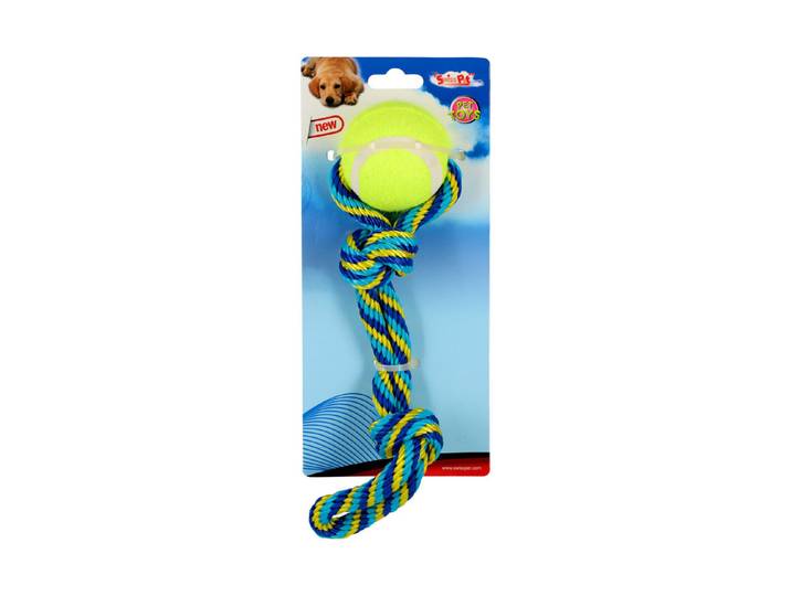 swisspet Tuggaball m/Nylon-Seil blau