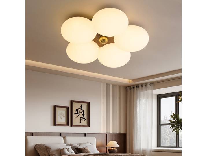 Fleur plafonnier LED minimalisme vent noyer éclairage chambre salon balcon intérieur moderne lampe maison décoration intérieure lampe