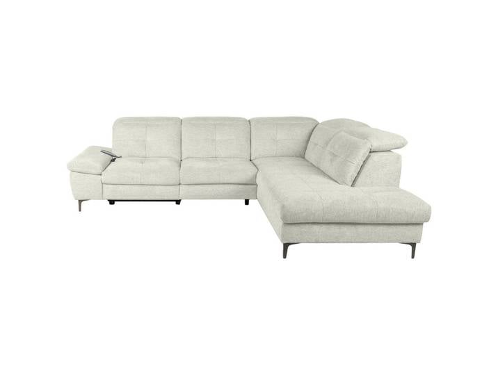 Carryhome Ecksofa, Natur, Metall, 5-Sitzer, Ottomane rechts, L-Form, 288x225 cm, Stoffauswahl, seitenverkehrt erhältlich, Rücken echt, motorische Relaxfunktion, Wohnzimmer, Sofas & Couches, Wohnlandschaften, Ecksofas