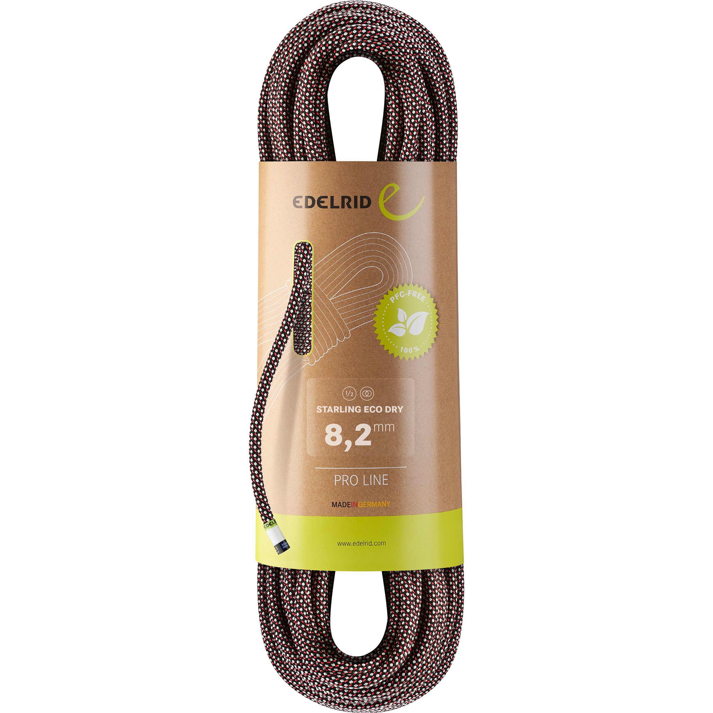 Edelrid StarlingDry 8.2 Kletterseil Kletterseile schwarz Größe 50M Alpinklettern