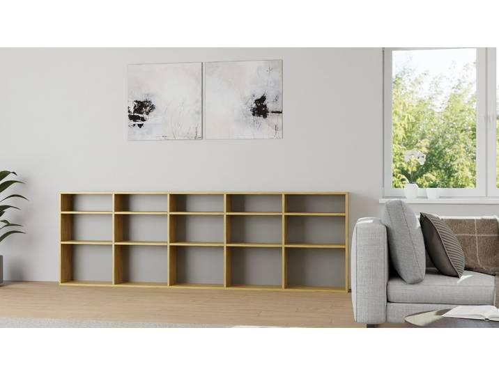 Bibliothèque basse sur mesure Chêne Naturel huilé