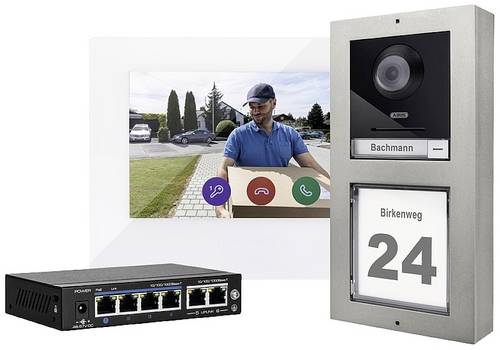 ABUS ModuVis Set M Video-Türsprechanlage LAN, WLAN Komplett-Set Grau-Aluminium